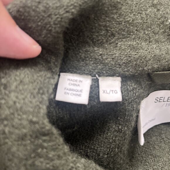 SELECTED HOMME Men's Maglieria Cardigan Button Front Green Wool Blend Sweater XL - Picture 10 of 11